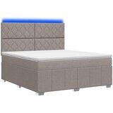  LED okvir za krevet s madracem Sivosmeđa 140 x 190 cm Tkanina | shoptok.hr