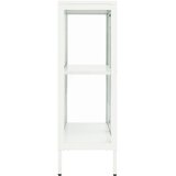  Komoda bijela 75 x 35 x 105 cm od čelika i stakla | shoptok.hr
