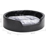 Krevet za pse crno-sivi 69 x 59 x 19 cm od pliša i umjetne kože | Eponuda.com