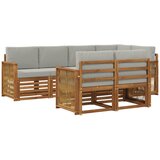 vidaXL Kotna sedežna garnitura z blazino 6 pcs Naravna in svetlo siva, (5000283394) | Shoptok.si