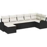  Set sofe s jastukom s pohranom 7 pcs Crna poliratan | shoptok.hr