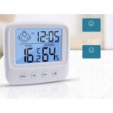 Digitalni osvijetljeni lcd termometar higrometar budilica bijela | shoptok.hr