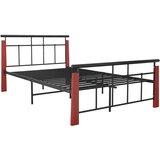 Kovina Posteljni okvir kovina in trdna hrastovina 120x200 cm | Shoptok.si