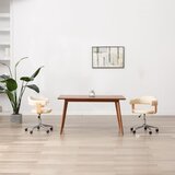 Maison Chic Vrtljivi Jedilni stoli - Vzorci stoli 2 kosa krem umetno usnje A1809, (22031316) | Shoptok.si