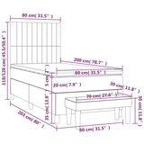 Box spring krevet s madracem svjetlosivi 80 x 200 cm baršunasti | shoptok.hr