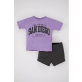 Defacto Baby Boy Printed Short Sleeve T-Shirt Shorts 2-Pack Set Cene