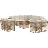  Zunanja garnitura za sedenje 12 pcs Naravna in krem bela, (5000270782) | Shoptok.si