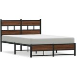 vidaXL Metalni okvir kreveta bez madraca smeđi hrast 120x200 cm | shoptok.hr