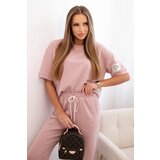 Kesi Włoski Women's viscose set with short sleeves and trousers dark pink | shoptok.hr