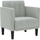 SOFA s naslonima za ruke svijetlosiva 53 cm baršunasta | Eponuda.ba