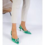 Gemre Green satin slingback pumps Melossi | Shoptok.si