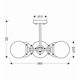 Lesnina XXXL VISEČA SVETILKA Lens 60/60/40 cm 40 W E14 | Shoptok.si