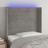  Posteljno vzglavje svetlo sivo 103x16x118/128 cm žamet, (20737598) | Shoptok.si