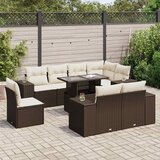 Maison Chic Seti vrtnega pohištva - Vrtna garnitura - Vrtni pohištvo set 9-delna z blazinami rjava poli ratan, (21807830) | Shoptok.si