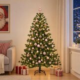  Umjetno božićno drvce s kuglicom 240 cm 300 LED lampica - 240 cm s LED-ima i ružičastim lopticama | shoptok.hr