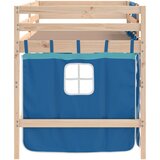  Dječji krevet na kat i zavjese plavi 80 x 200 cm borovina | shoptok.hr
