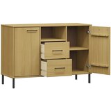  Komoda s metalnim nogama smeđa 113x40x77 cm masivno drvo OSLO | Eponuda.com