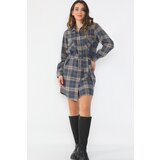 Dewberry Z6669 WOMEN'S SHIRT-NAVY-BEIGE | shoptok.hr