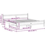 Okvir kreveta bez madraca voštano smeđi 200x200 cm od borovine | shoptok.hr