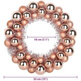 vidaXL Vijenci s božićnim kuglicama 2 pcs Ružičasto zlatni | shoptok.hr