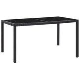  7-dijelni vrtni blagovaonski set od poliratana crni Crna Dužina stola 150 cm | shoptok.hr