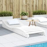 Maison Chic Ležalnik - Sončna ležalnik bel 205x60x31,5 cm trdna borovina, (22042930) | Shoptok.si