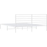 Metalni okvir za krevet s uzglavljem bijeli 183x213 cm | shoptok.hr