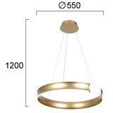 LED Visilica na sajli MARLEN LED/36W/230V zlatna Slike