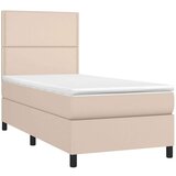  Box spring postelja z vzmetnico LED kapučino 80x200cm um. usnje, (20896048) | Shoptok.si