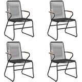  5-dijelni vrtni blagovaonski set od PVC ratana crni Crna Dužina stola 160 cm | shoptok.hr