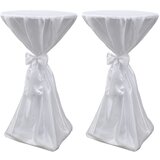 Bijeli stolnjak za stolove s vrpcom 80 cm 2 kom | shoptok.hr