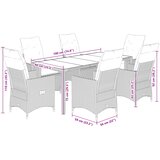  7-dijelni vrtni blagovaonski set s jastucima crni od poliratana Crna 190 x 90 x 75 cm | shoptok.hr