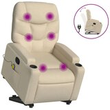 vidaXL Masažni naslonjač na podizanje od tkanine krem | shoptok.hr