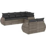  The Living Store Vrtna sedežna garnitura 7-delna z blazinami siv poli ratan - Vrtna Sedežna Garniture, (21447785) | Shoptok.si