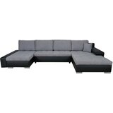 Macao ugaona garnitura s ležajem i spremnikom sivo/crna 365x212x72/90 cm