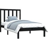  Posteljni okvir črn iz trdne borovine 100x200 cm, (20684408) | Shoptok.si