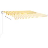  Samostojeća tenda na ručno uvlačenje 450 x 300 cm žuto-bijela | shoptok.hr