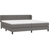  Box spring postelja z vzmetnico siva 200x200 cm umetno usnje, (20999296) | Shoptok.si