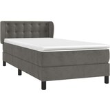 Box spring postelja z vzmetnico temno siva 80x200 cm žamet, (20724934) | Shoptok.si
