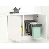Brabantia Mentolno zelen/temno siv plastičen izvlečni koš za smeti za ločevanje odpadkov 30 l Sort&Go – | Shoptok.si