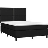  Krevet box spring s madracem LED crni 140x200 cm od tkanine | shoptok.hr