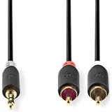 Nedis CABW22200AT20, Stereo audio kabl 3,5 mm muški, 2x RCA muški, Pozlaceni, 2,00 m, Antracit Cene