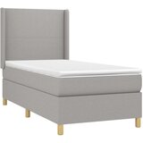  Box spring postelja z vzmetnico LED svetlo siva 80x200 cm blago, (20789464) | Shoptok.si