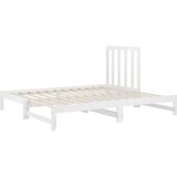  Dnevni ležaj na izvlačenje bijeli 2x(90x200)cm masivna borovina | shoptok.hr