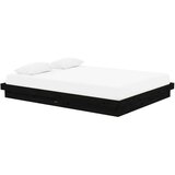 Posteljni okvir črn iz trdnega lesa 150x200 cm 5FT, (20643869) | Shoptok.si