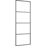  Drsna vrata iz aluminija in ESG stekla 76x205 cm črna, (20707260) Cene