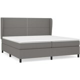  Box spring postelja z vzmetnico temno siva 200x200 cm blago, (20725226) | Shoptok.si