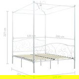  Za krevet s nadstrešnicom bijeli metalni 120 x 200 cm | shoptok.hr