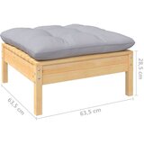  Vrtna sedežna garnitura 7-delna s sivimi blazinami borovina, (20973138) | Shoptok.si