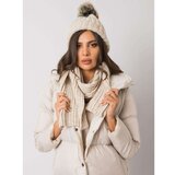 Fashion Hunters RUE PARIS Beige winter set, hat and scarf Cene